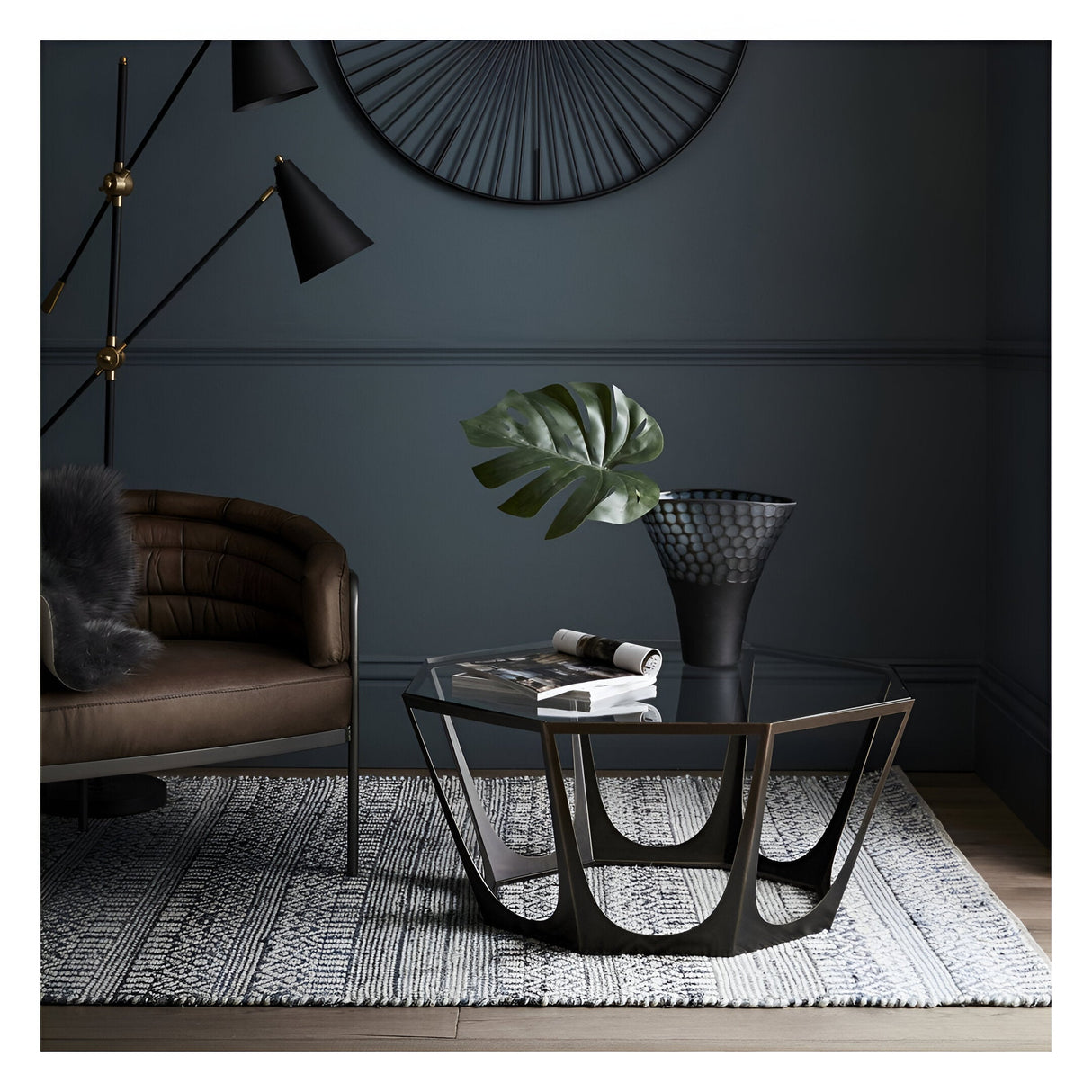 Catalan Coffee Table With Glass Top - Gilded Bronze