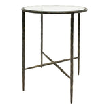 Patterdale Hand Forged Side Table - Dark Bronze With Glass Top