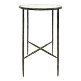 Patterdale Hand Forged Side Table - Dark Bronze With Glass Top
