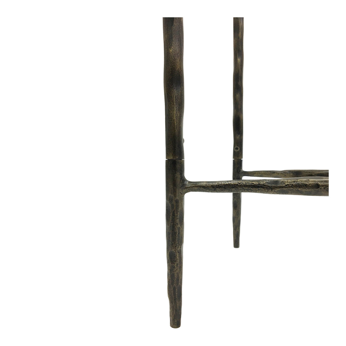 Patterdale Hand Forged Small Console Table - Dark Bronze With Glass Top