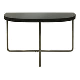 Knightsbridge Half Moon Console Table - Black Tinted Glass