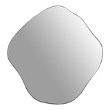 Organic Metal Framed Medium Wall Mirror Oak Wood - 77x81cm