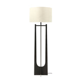 Glenthorpe Floor Lamp - Gilded Oak With Irish Linen Shade