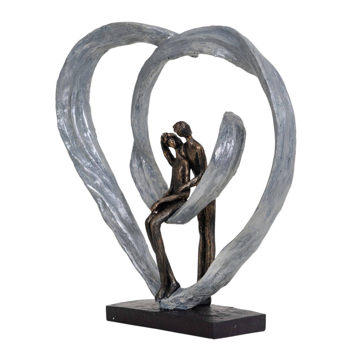 Love Figurine In Circular Heart - 35.8cm