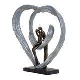 Love Figurine In Circular Heart - 35.8cm