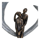 Love Figurine In Circular Heart - 35.8cm