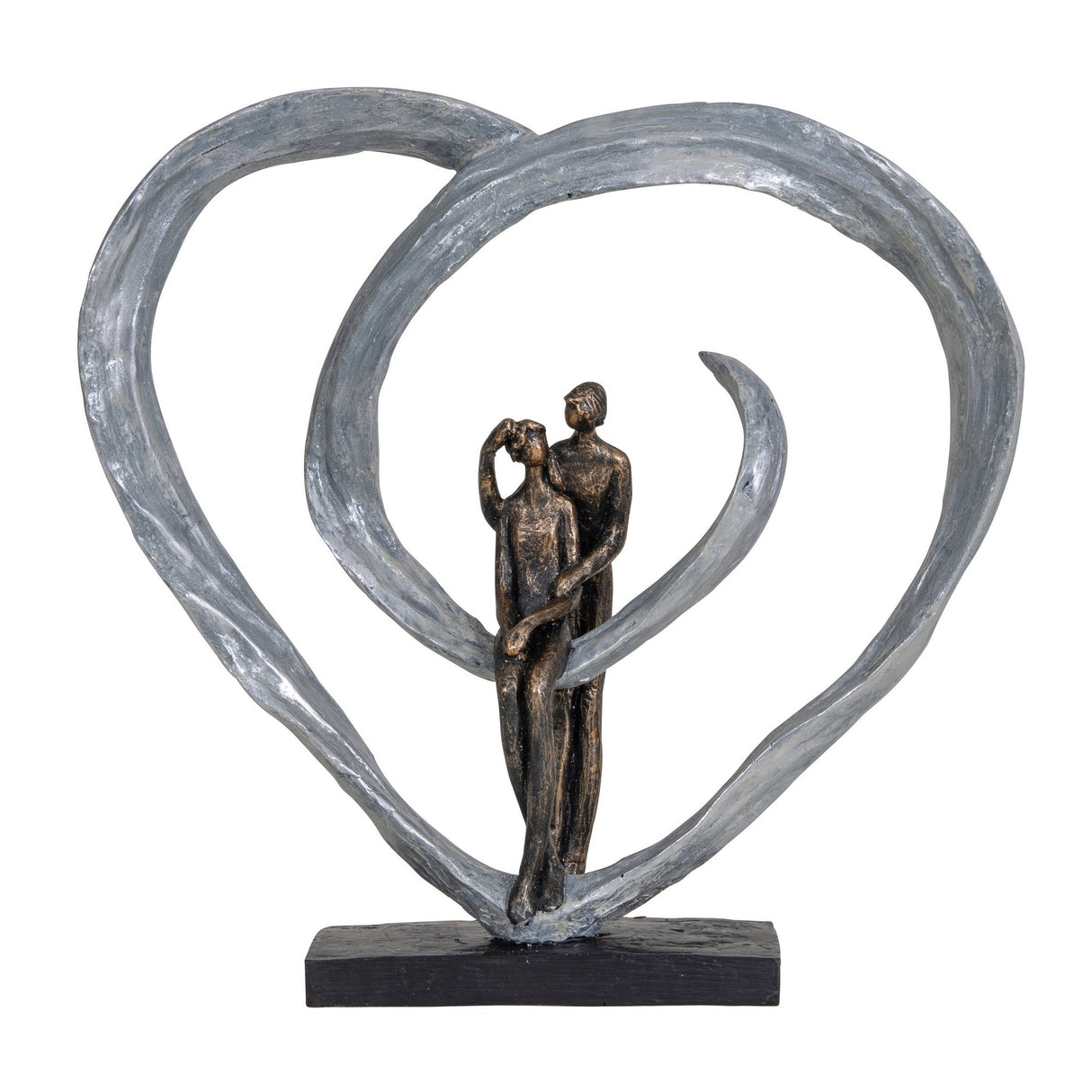 Love Figurine In Circular Heart - 35.8cm