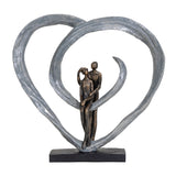 Love Figurine In Circular Heart - 35.8cm