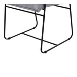 Belton Leather & Metal Dining Chair With Arms