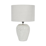 Speckle Glazed Table Lamp With Shade - White