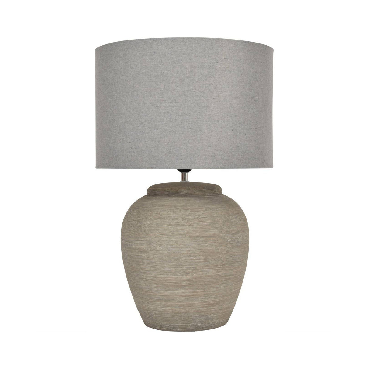 Baslow Etched Small Table Lamp With Shade - Grey