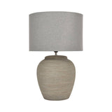 Baslow Etched Small Table Lamp With Shade - Grey