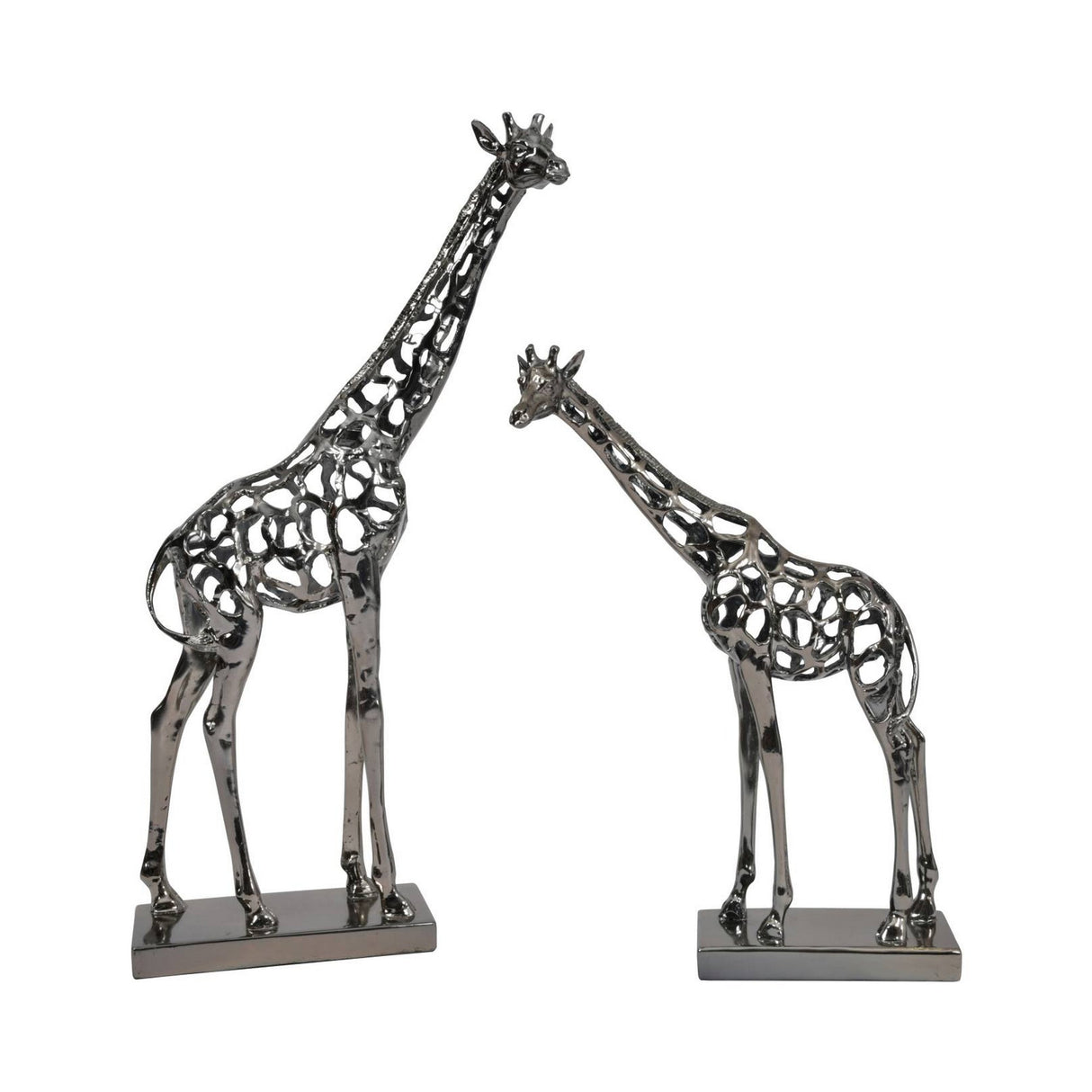 Courtney Black Nickel Hollow Giraffe Figurine - 70cm