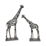 Courtney Black Nickel Hollow Giraffe Figurine - 70cm