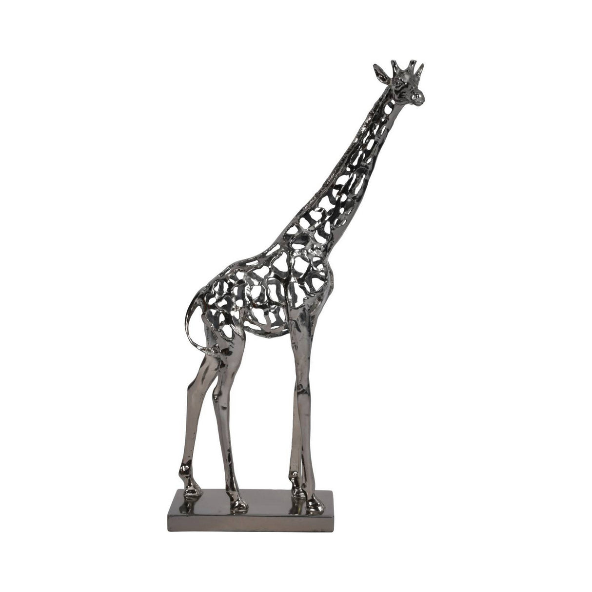 Courtney Black Nickel Hollow Giraffe Figurine - 70cm