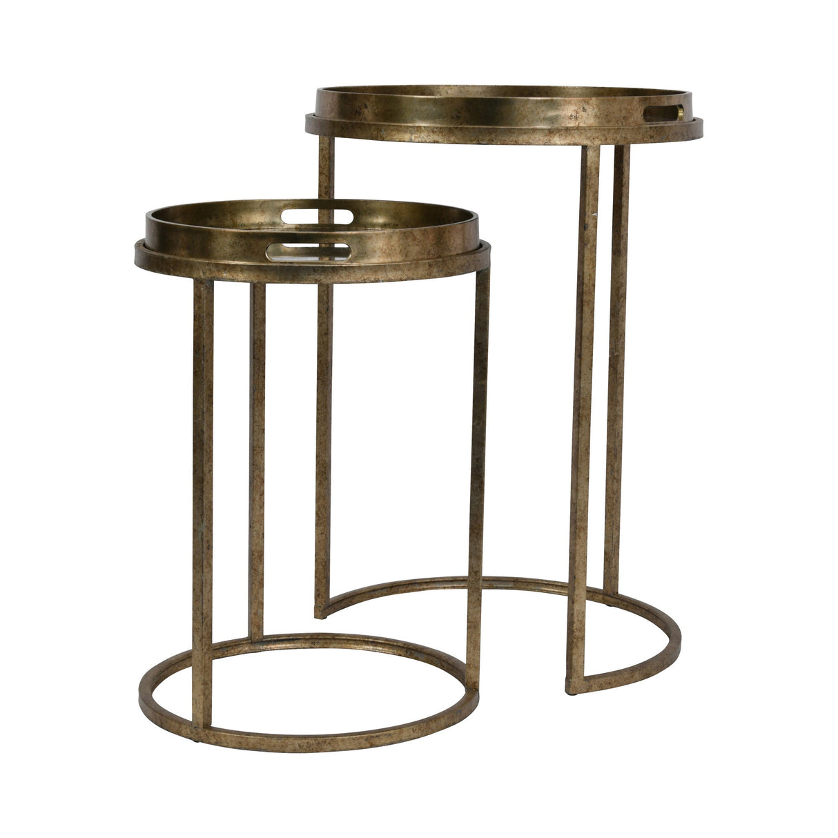Constellation Map Set of 2 Side Tray Tables - Gold