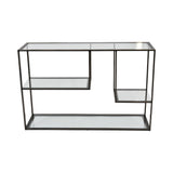 Deveraux Metal & Glass Console Table - Gilded Bronze