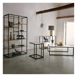 Deveraux Metal & Glass Console Table - Gilded Bronze
