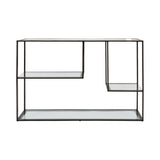 Deveraux Metal & Glass Console Table - Gilded Bronze