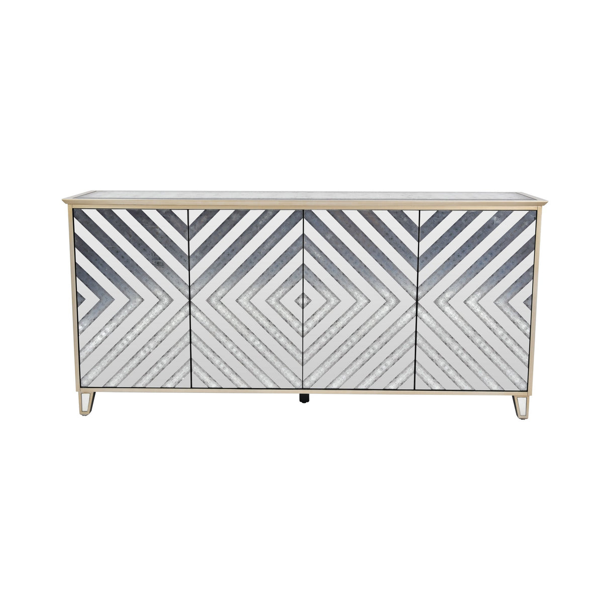 Lexington 4-Door Antique Sideboard - Mirror & Gold