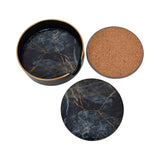 Vesuvius Coasters Set of 4 - Black & Gold
