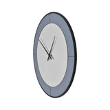 Two Tone Round Mirrored Wall Clock - Grey & Black