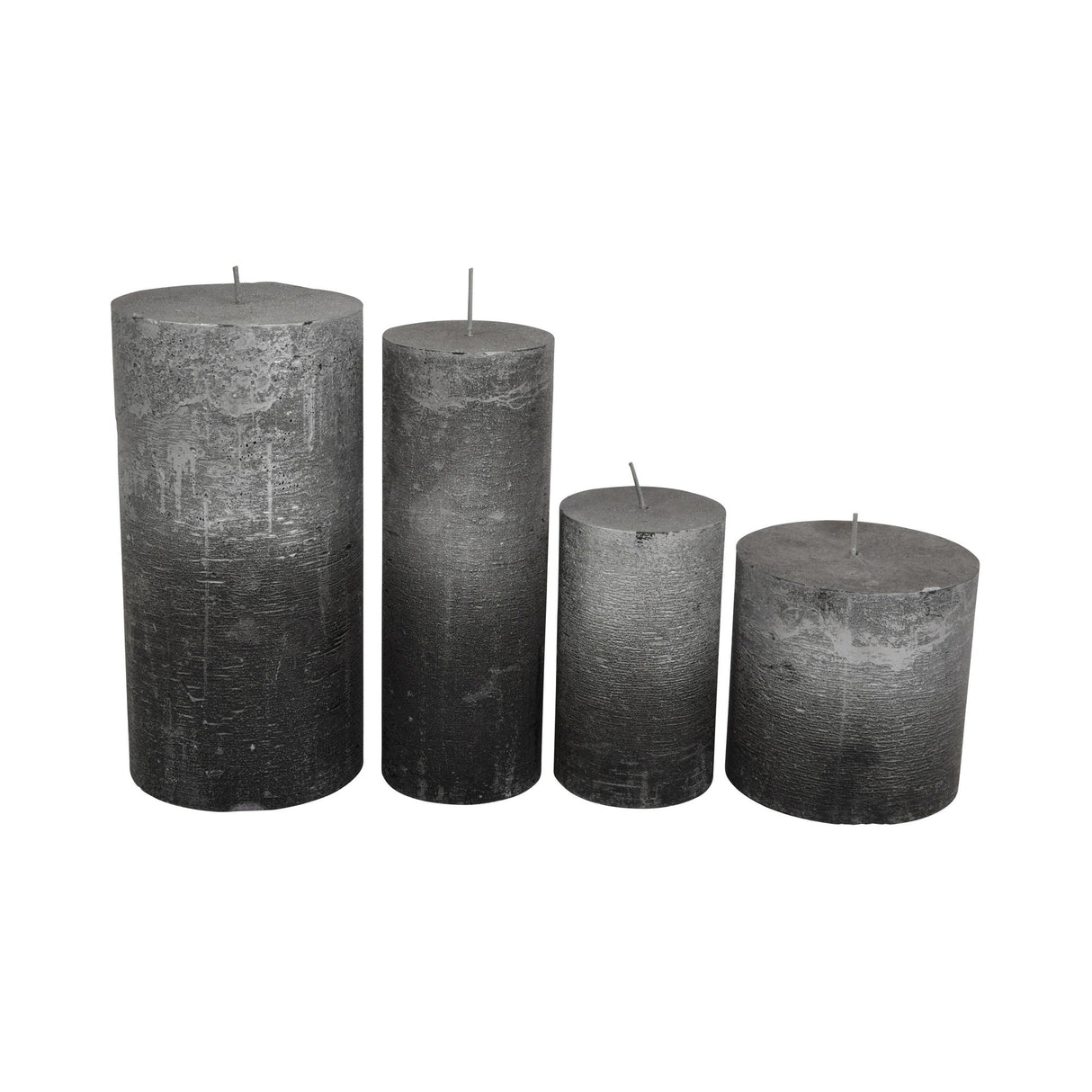 Libra Black & Silver Ombre Pillar Candle - 10x10cm