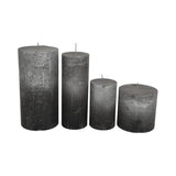 Libra Black & Silver Ombre Pillar Candle - 10x10cm