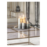 Libra Black & Gold Ombre Pillar Candle - 10x10cm
