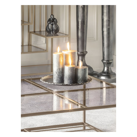 Libra Black & Gold Ombre Pillar Candle - 7x19cm
