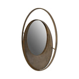 Concentric Circles Iron Wall Mirror Aged Gold - 100cm