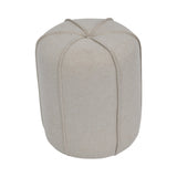 Seamed Fabric Button Stool - Oatmeal