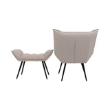 Chrishall Occasional Chair with Footstool - Oatmeal