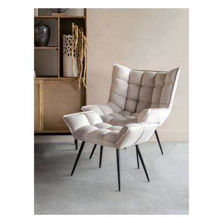 Chrishall Occasional Chair with Footstool - Oatmeal