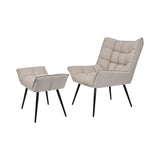 Chrishall Occasional Chair with Footstool - Oatmeal