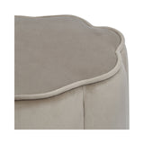 Scallop Velvet Footstool - Smokey Taupe