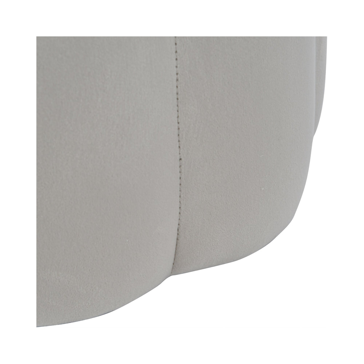 Scallop Velvet Footstool - Smokey Taupe