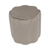 Scallop Velvet Footstool - Smokey Taupe