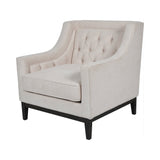 Theodore Buttoned Armchair - Ivory