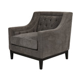 Theodore Buttoned Armchair - Warm Grey