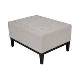 Theodore Buttoned Stool - Ivory