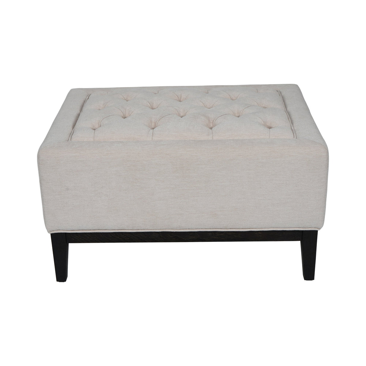 Theodore Buttoned Stool - Ivory