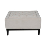 Theodore Buttoned Stool - Ivory