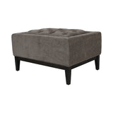 Theodore Buttoned Stool - Warm Grey