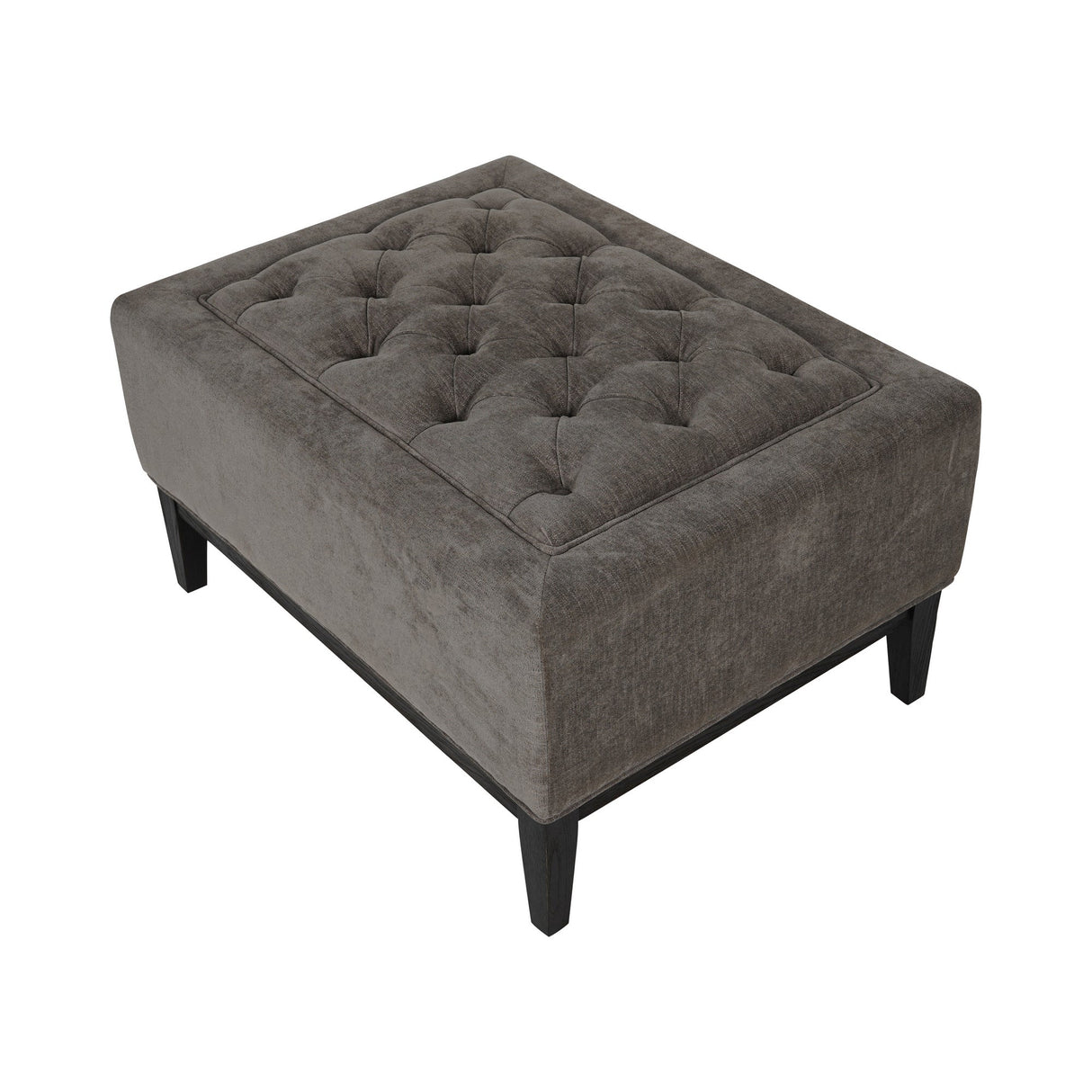 Theodore Buttoned Stool - Warm Grey