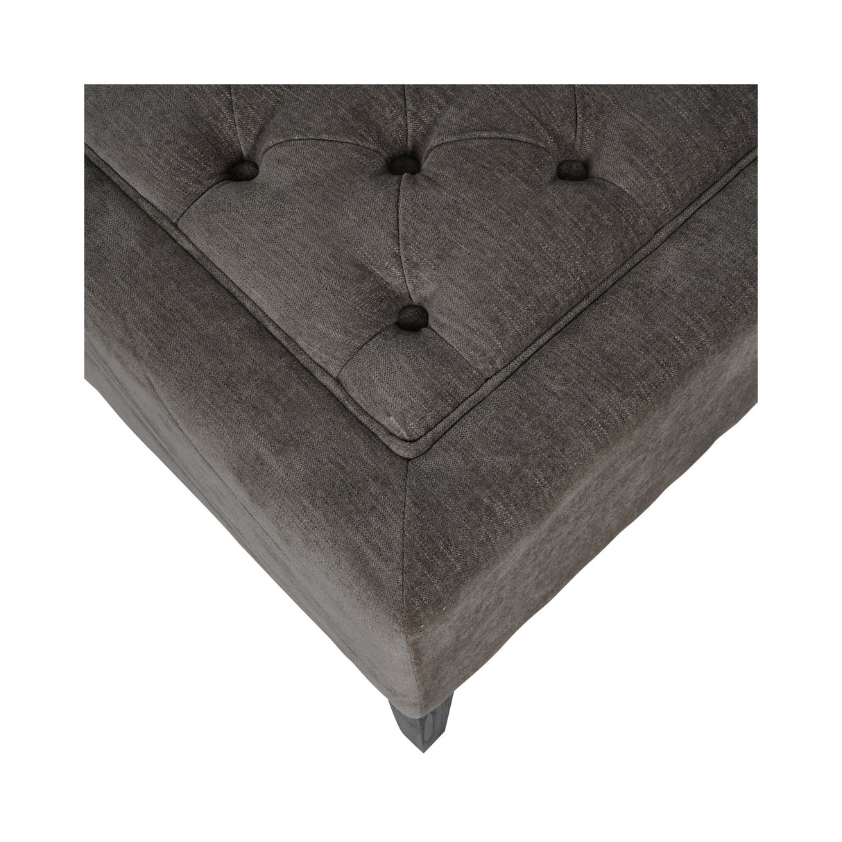 Theodore Buttoned Stool - Warm Grey