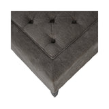 Theodore Buttoned Stool - Warm Grey