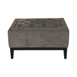 Theodore Buttoned Stool - Warm Grey