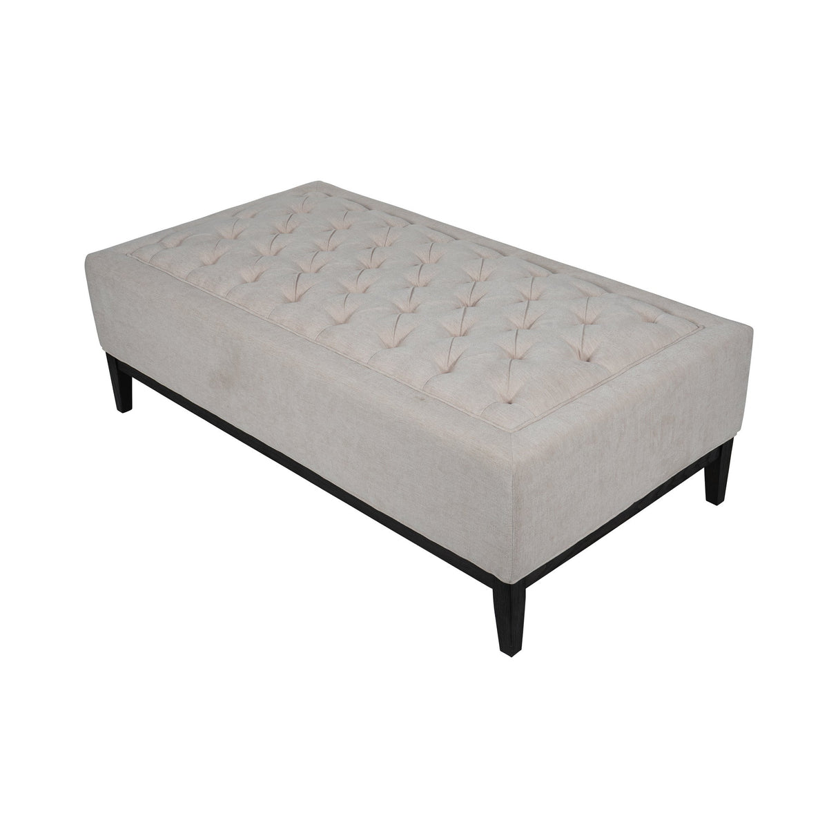 Theodore Buttoned XL Ottoman - Ivory
