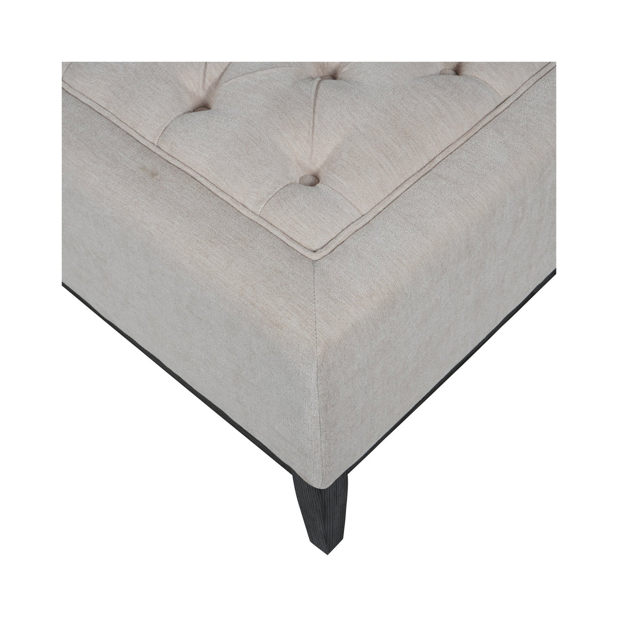 Theodore Buttoned XL Ottoman - Ivory